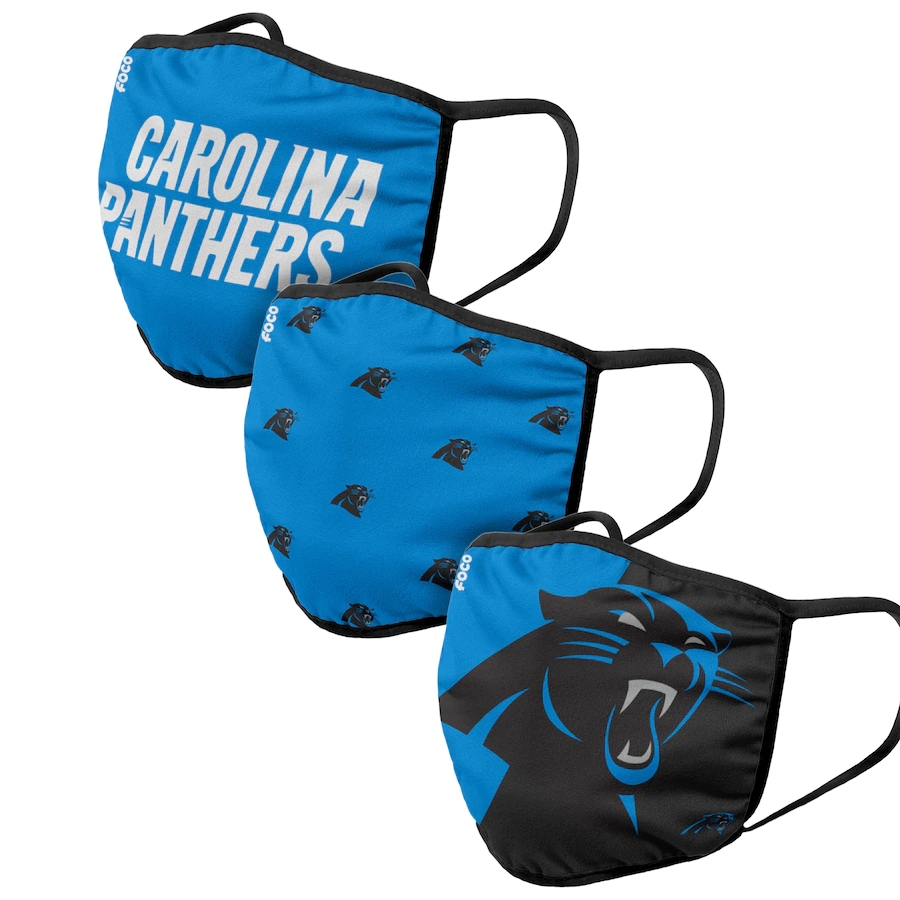  Carolina Panthers Adult Face Covering 3-PackDust mask with filter